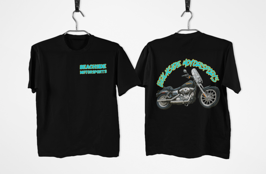 2000's Dyna Beachside Motorsports Blue Theme Black Tee