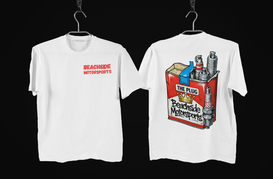 The Plug Beachside Motorsports White Tee